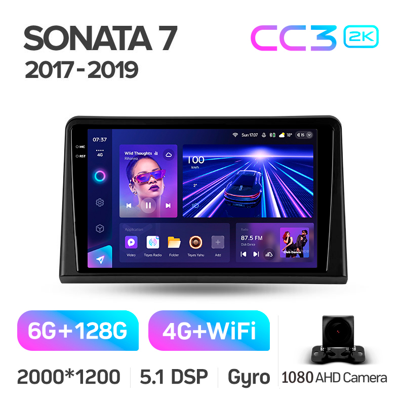 Autorradio de fábrica Teyes CC3 6+128 GB Hyundai Sonata 7 LF (2017-2019) 9
