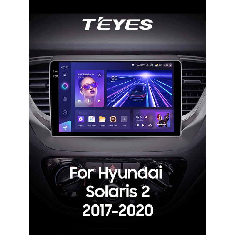 Android head unit Teyes CC3 6+128 Gb with 360° surround view° Hyundai Solaris 2 2017-2020 (A) 9" 2k