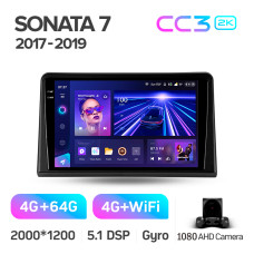 Android head unit Teyes CC3 4+64 Gb Hyundai Sonata 7 LF 2017-2019 9" 2k