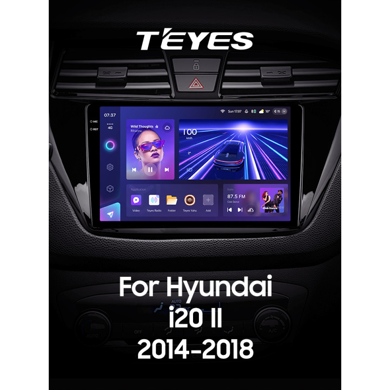 Android head unit Teyes CC3 4+64 Gb Hyundai i20 2 II GB 2014-2018 9" 2k