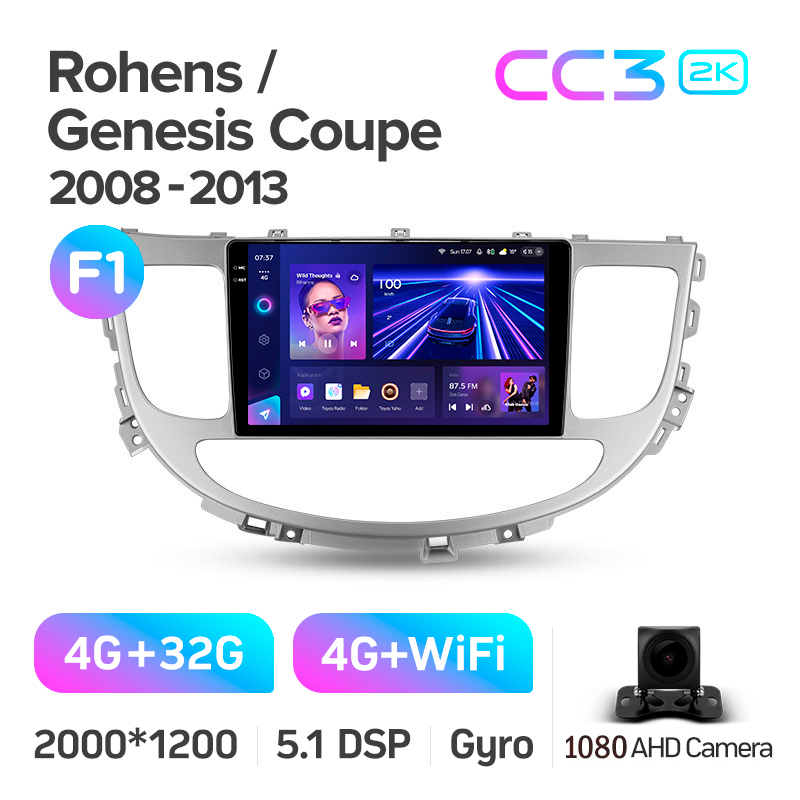 Fest eingebaute Magnetophon Teyes CC3 4+32 GB Hyundai Rohens Genesis (F1) 2008–2013, 9