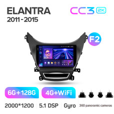 Autorradio de fábrica Teyes CC3 6+128 GB con pantalla panorámica de 360° para Hyundai Elantra 5 JK GD MD UD (2010-2016) (F2), 9