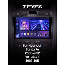 Android head unit Teyes CC3 6+128 Gb with 360° surround view° Hyundai Santa Fe SM 2000-2012 For JAC S1 (Rein) 1 2007-2013 9" 2k