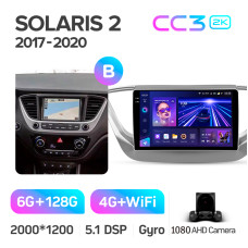 Android head unit Teyes CC3 6+128 Gb Hyundai Solaris 2 2017-2020 (B) 9" 2k