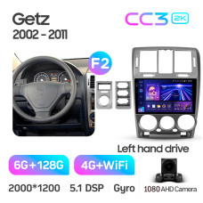 Android head unit Teyes CC3 6+128 Gb Hyundai Getz 1 (F2) (Left hand drive) 2002-2011 9" 2k