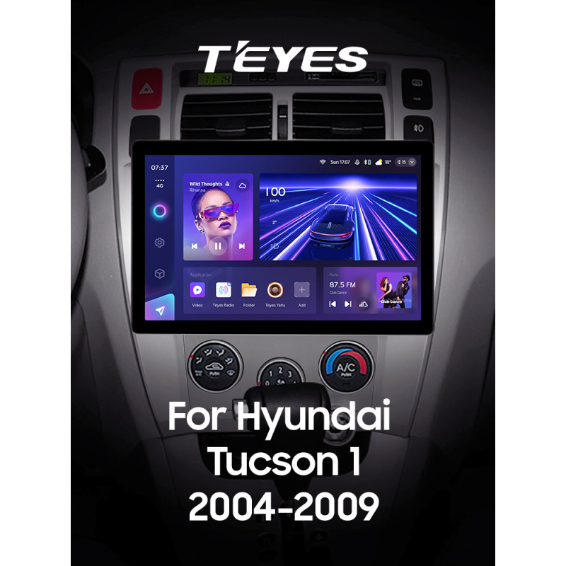 Android head unit Teyes CC3 6+128 Gb Hyundai Tucson 1 2004-2009 11" 2k