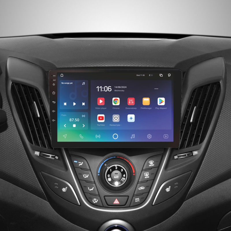 Android head unit SIGMA X9432 ANDROID 10 4+32 Gb 4G DSP Hyundai Veloster FS 2011 - 2017 (B) 9"