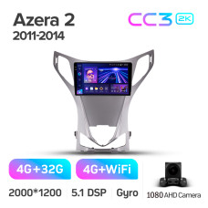 Android head unit Teyes CC3 4+32 Gb Hyundai Azera 2 II 2011-2014 9" 2k (L2)