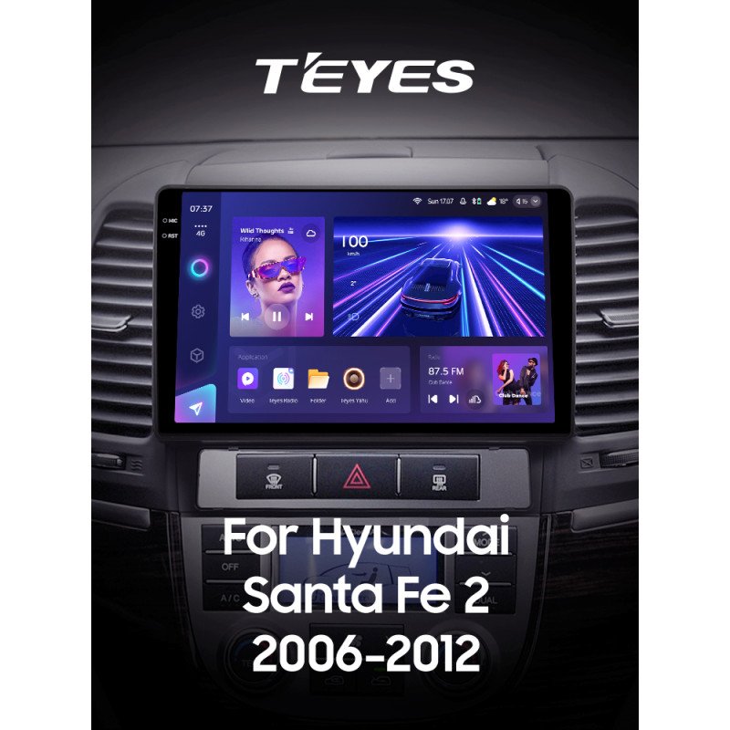 Štátní magnetofon Teyes CC3 4+32 GB Hyundai Santa Fe 2 2006–2012, 9