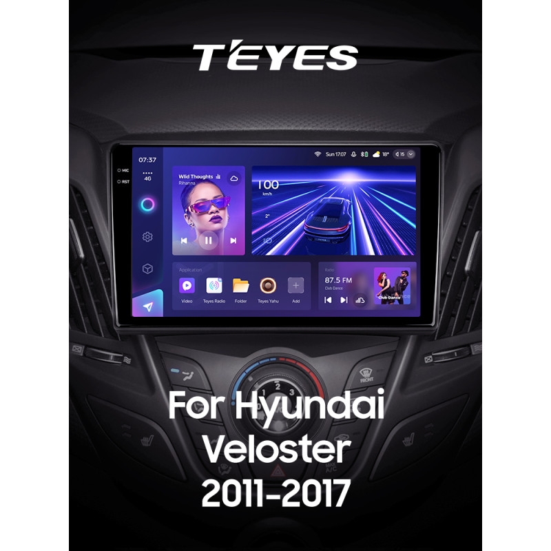 Android head unit Teyes CC3 6+128 Gb with 360° surround view° Hyundai Veloster FS 2011 - 2017 (A) 9" 2k