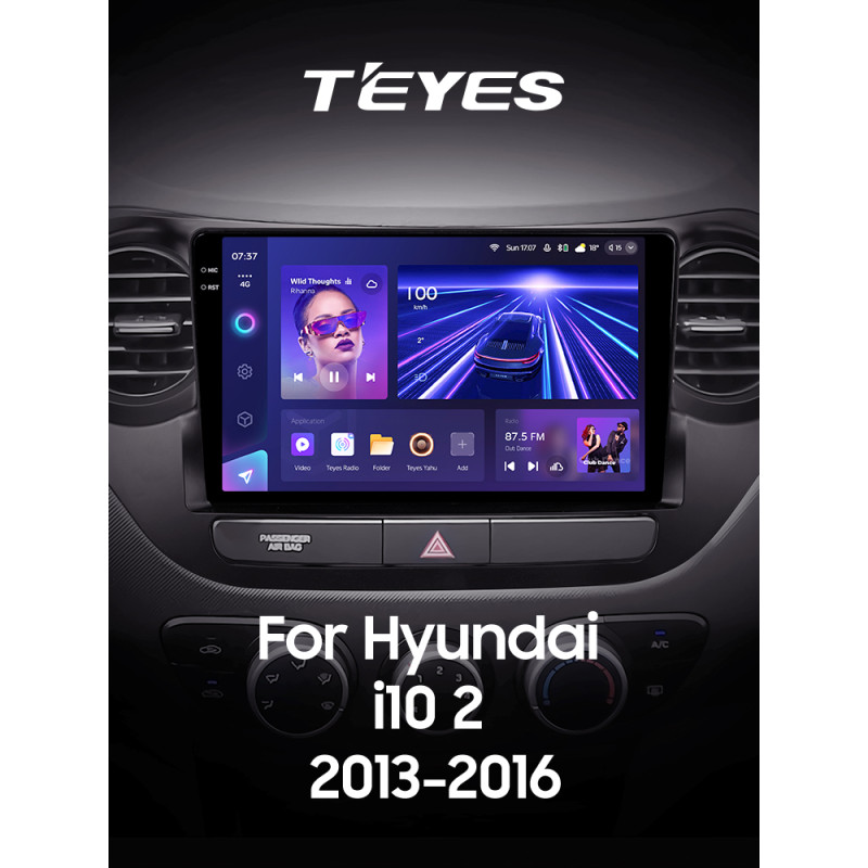 Android head unit Teyes CC3 4+64 Gb Hyundai i10 2013-2016 9" 2k (L1)