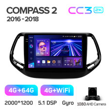 Štátní magnetofon Teyes CC3 4+64 GB Jeep Compass 2 MP (2016–2018), 10