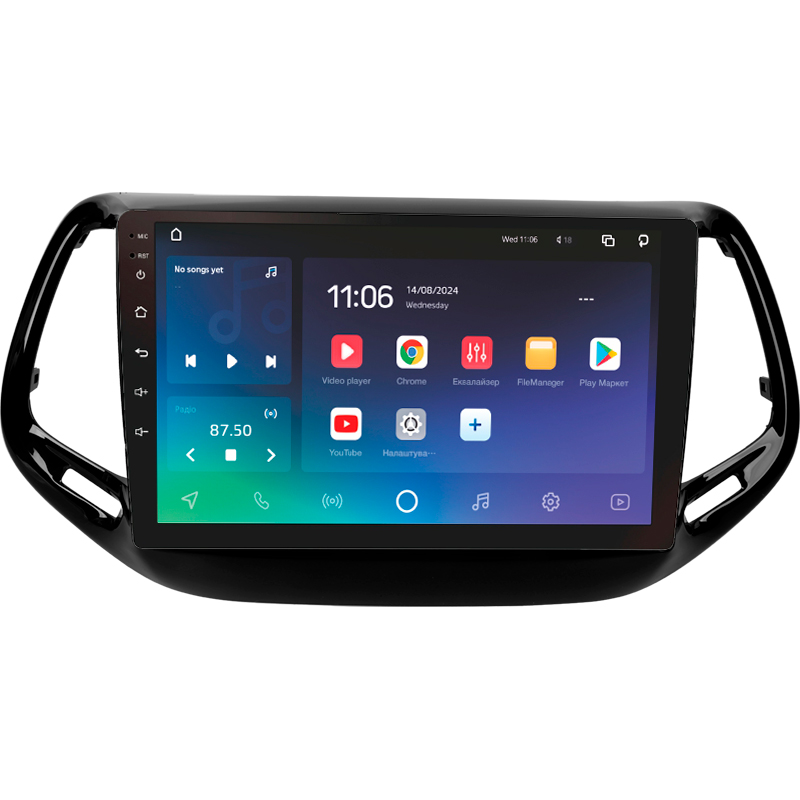 Android head unit SIGMA X10464 ANDROID 10 4+64 Gb 4G DSP Jeep Compass 2 MP 2016-2018 10"