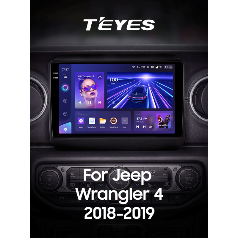 Android head unit Teyes CC3 6+128 Gb with 360° surround view° Jeep Wrangler 4 JL 2018-2019 9" 2k (L1)