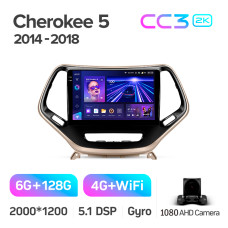 Android head unit Teyes CC3 6+128 Gb Jeep Cherokee 5 KL 2014-2018 10" 2k