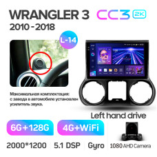 Android head unit Teyes CC3 6+128 Gb Jeep Wrangler 3 JK 2010-2017 (L14) 10" 2k (L1)