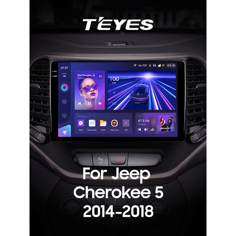 Android head unit Teyes CC3 4+32 Gb Jeep Cherokee 5 KL 2014-2018 10" 2k