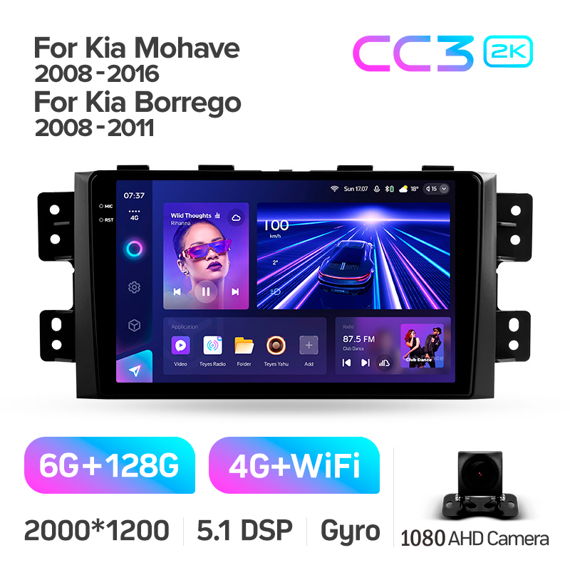 Autorradio de fábrica Teyes CC3 6+128 GB para Kia Mohave (2008–2016), Borrego (2008–2011), pantalla de 9