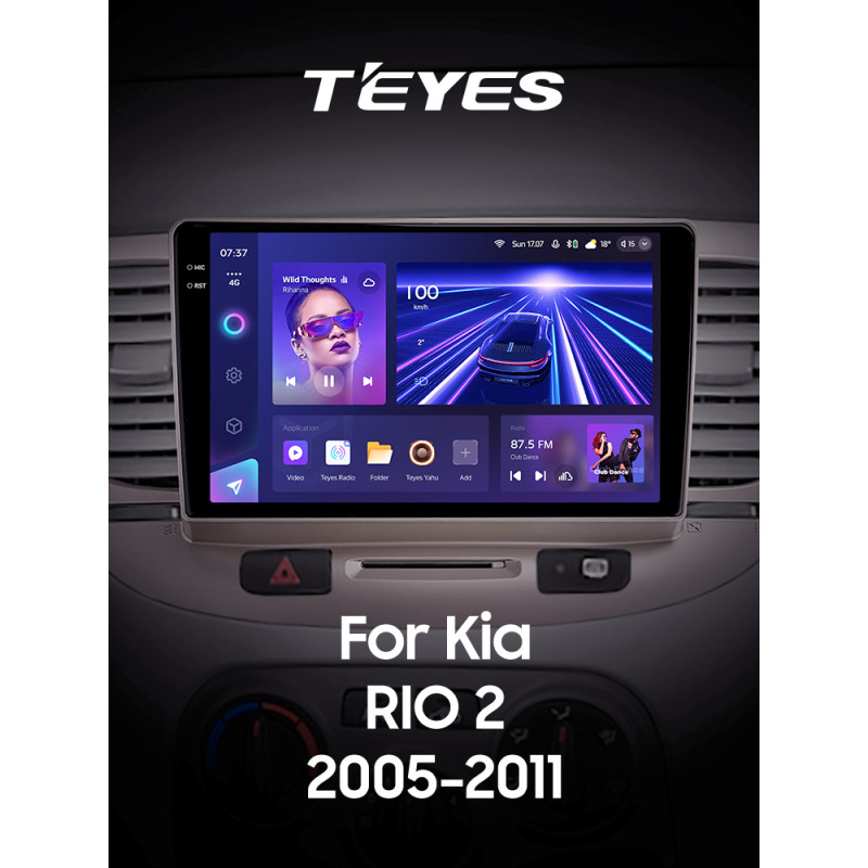 Fest eingebaute Radioanlage Teyes CC3 6+128 GB für Kia Rio 2 (2005–2011) 9