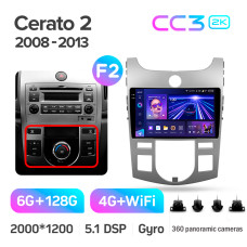 Android head unit Teyes CC3 6+128 Gb with 360° surround view° Kia Cerato 2 TD 2008-2013 (F2) 9" 2k