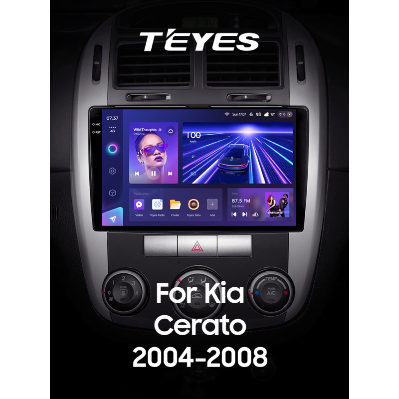 Android head unit Teyes CC3 4+64 Gb Kia Cerato 1 LD 2004-2008 (F1) 9" 2k