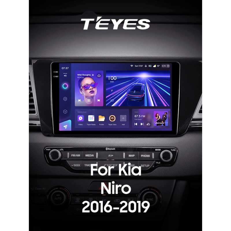 Android head unit Teyes CC3 6+128 Gb with 360° surround view° Kia Niro DE 2016-2019 9" 2k