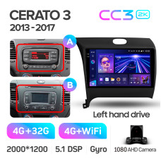 Android head unit Teyes CC3 4+32 Gb Kia Cerato 3 YD 2013-2017 (F1) (AB) 9" 2k