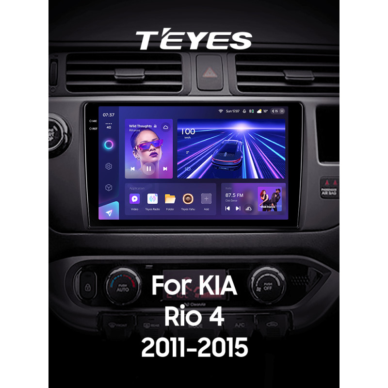 Fest eingebaute Magnetola Teyes CC3 4+32 GB für Kia Rio 4 K3 (2011–2015), 9
