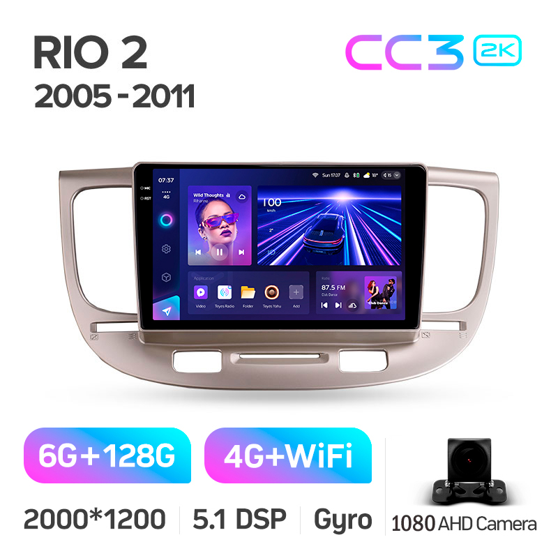 Fest eingebaute Radioanlage Teyes CC3 6+128 GB für Kia Rio 2 (2005–2011) 9