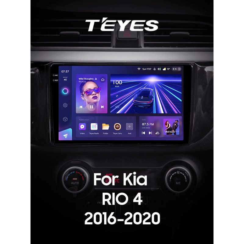 Android head unit Teyes CC3 4+32 Gb Kia RIO 4 2016-2020 (B) 9" 2k