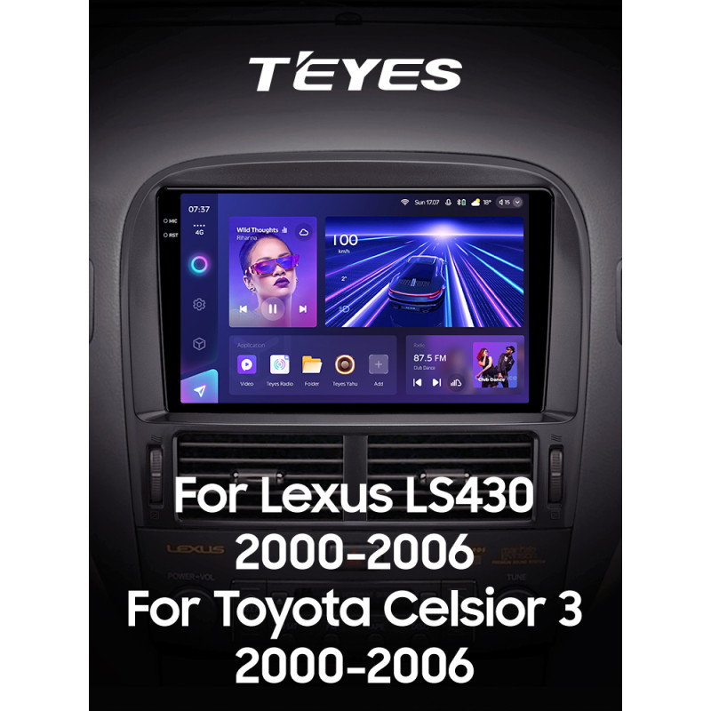 Fest eingebaute Magnetola Teyes CC3 4+64 GB für Lexus LS430 (XF30), LS 430, Toyota Celsior (XF30, F2) – Baujahr 2000–2006, 9 Zoll, 2k (L3).