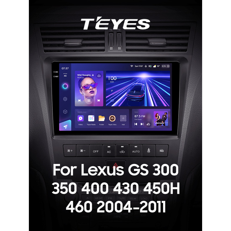 Android head unit Teyes CC3 6+128 Gb Lexus GS300 S190 GS350 GS400 GS430 GS450h GS460 GS 300 III 3 350 400 430 450h 460 2004-2011 9" 2k (L3)