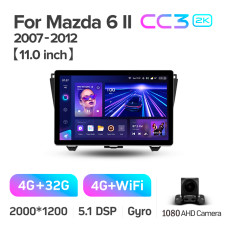 Android head unit Teyes CC3 4+32 Gb Mazda 6 2 GH 2007-2012 11" 2k