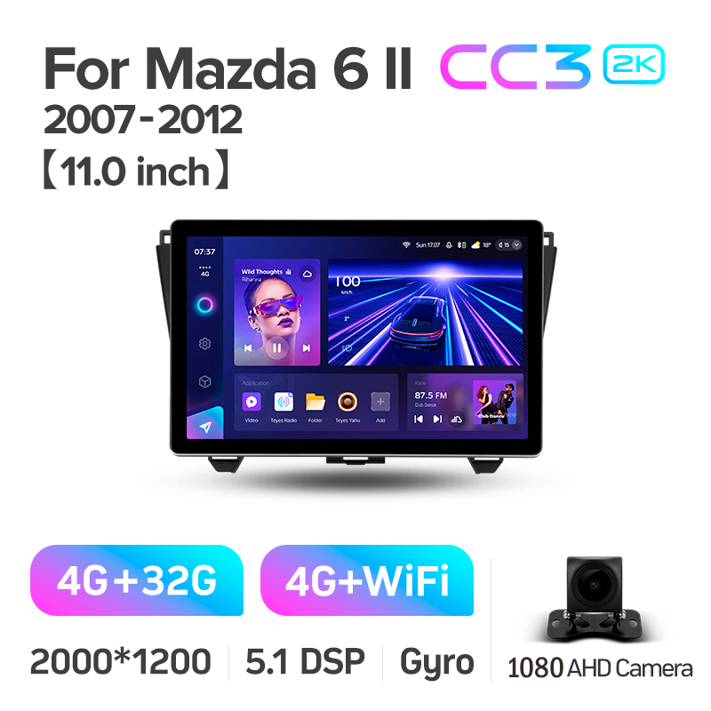 Magazynowa odtwarzacz multimedialny Teyes CC3 4+32 GB do Mazdy 6 2GH (2007–2012), 11