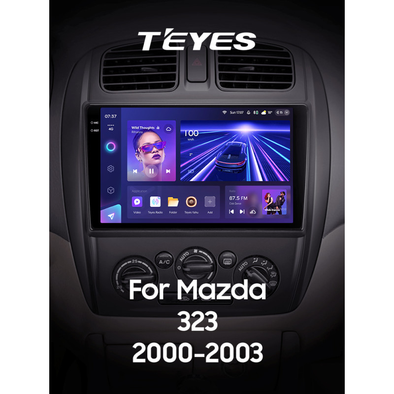 Odtwarzacz CD Teyes CC3 4+64 GB do Mazdy 323 BJ (2000–2003), 9 cali, 2 kanały.