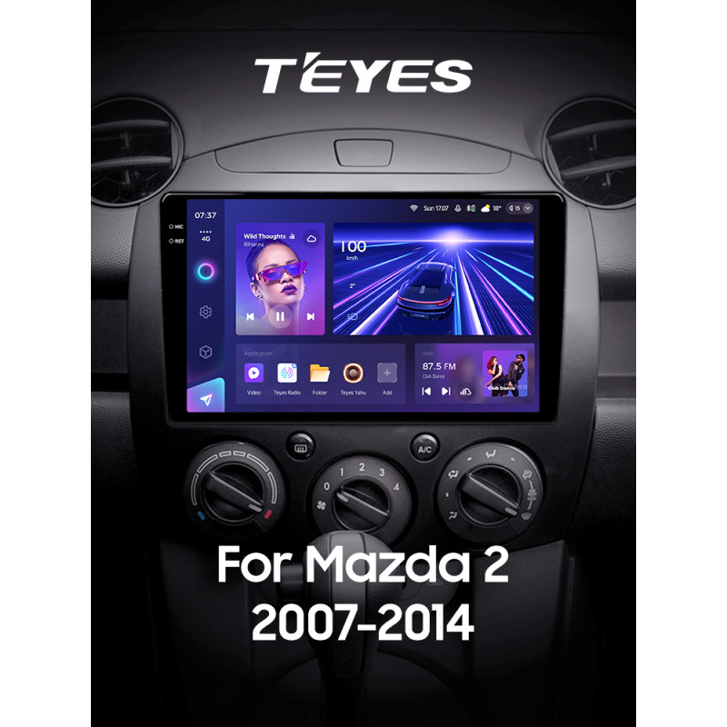 Android head unit Teyes CC3 6+128 Gb Mazda 2 DE 2007-2014 9" 2k