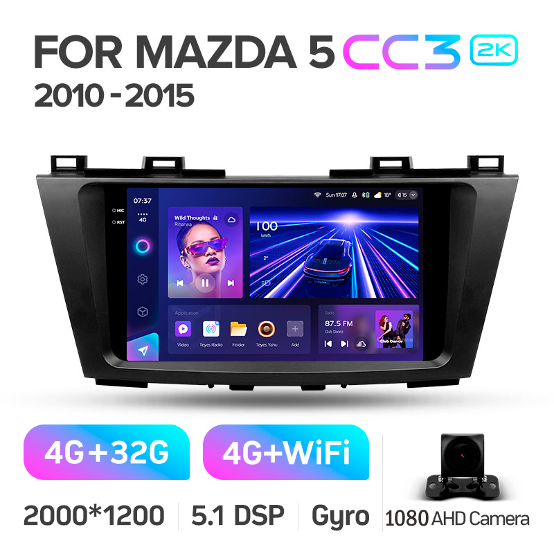 Android head unit Teyes CC3 4+32 Gb Mazda 5 3 CW 2010-2015 9" 2k