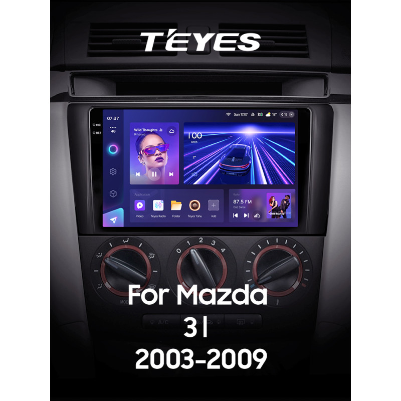 Android head unit Teyes CC3 6+128 Gb with 360° surround view° Mazda 3 1 BK 2003-2009 9" 2k