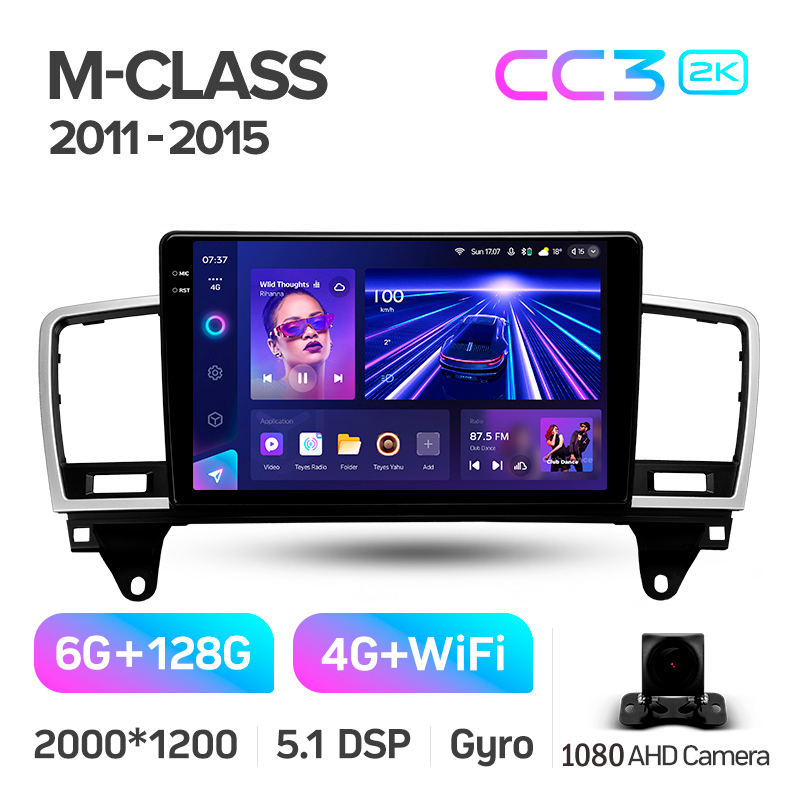Estéreo de fábrica Teyes CC3 6+128 GB para Mercedes-Benz Clase M (W166) ML 2011-2015, 9