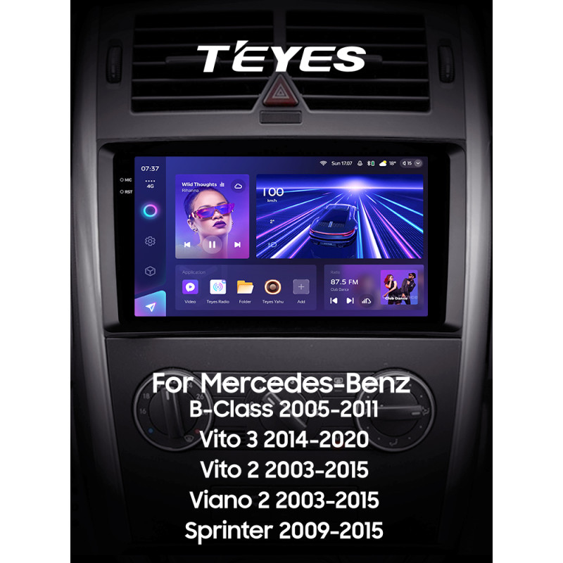 Android head unit Teyes CC3 4+64 Gb Mercedes-Benz B-Class T245 2005-2011 Vito 3 W447 2014-2020 Vito 2 Viano 2 W639 2003-2015 Sprinter 2009-2015 9" 2k