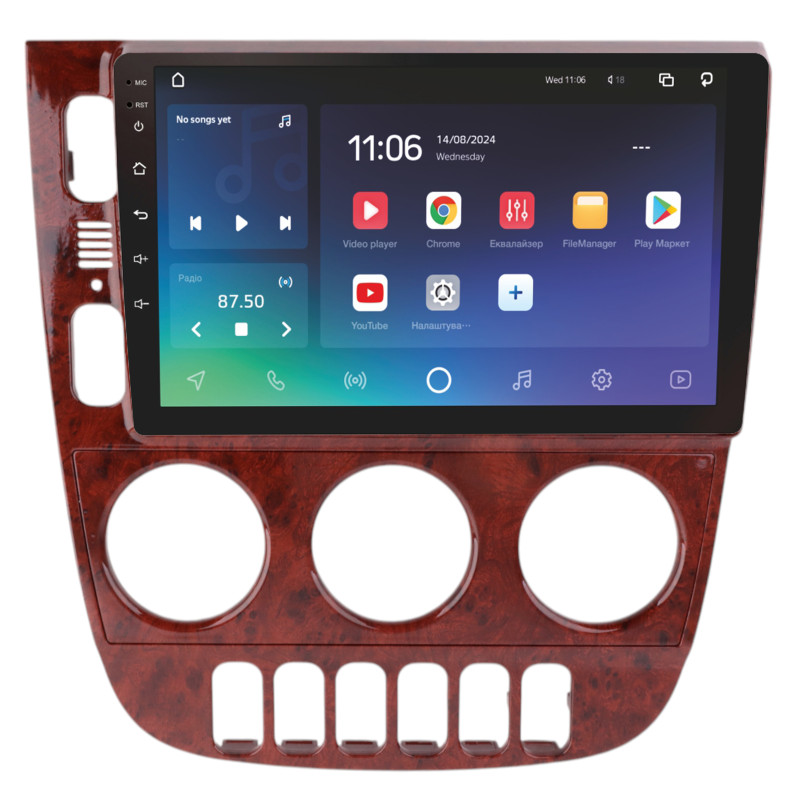 Android head unit SIGMA X9432 ANDROID 10 4+32 Gb 4G DSP Mercedes Benz M-Class ML320 W163 ML320 2003-2005 LHD WOODEN 9"
