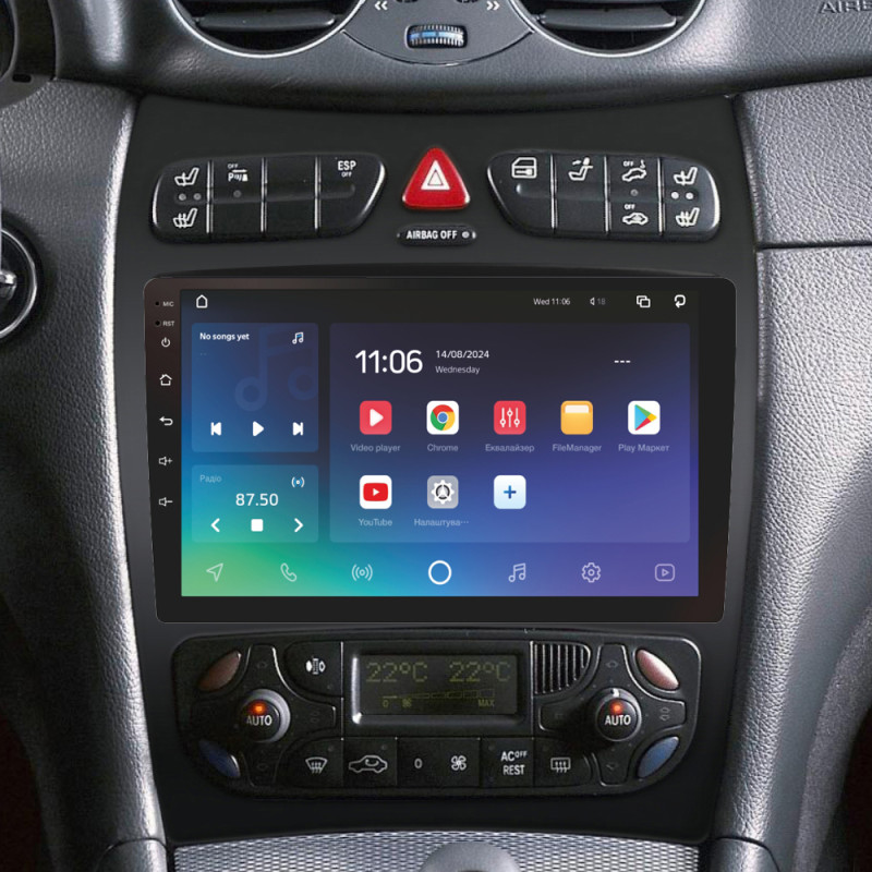 Android head unit SIGMA X9432 ANDROID 10 4+32 Gb 4G DSP Mercedes Benz CLK Class C209 A209 (F2) 2002-2005 9" (L1)