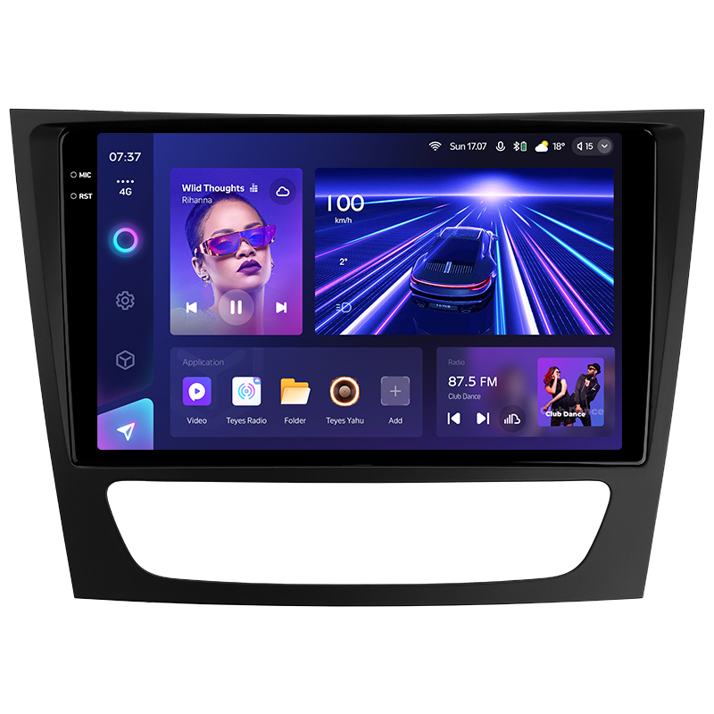 Estéreo de fábrica Teyes CC3 6+128 GB con pantalla panorámica 360° para Mercedes-Benz Clase E (S211/W211) 2002–2009, Clase CLS (C219) 2004–2010, 9