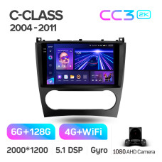 Android head unit Teyes CC3 6+128 Gb Mercedes Benz C-Class W203 CL203 C209 A209 2004-2011 9" 2k (L1)