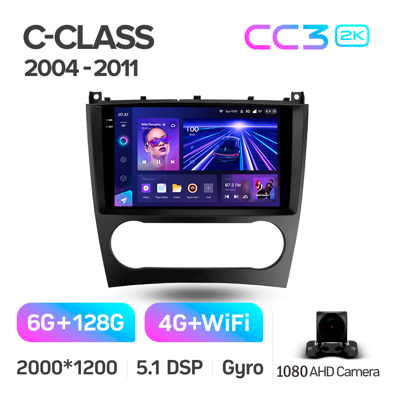 Estéreo de fábrica Teyes CC3 6+128 GB Mercedes-Benz Clase C W203 CL203 C209 A209 2004-2011 9