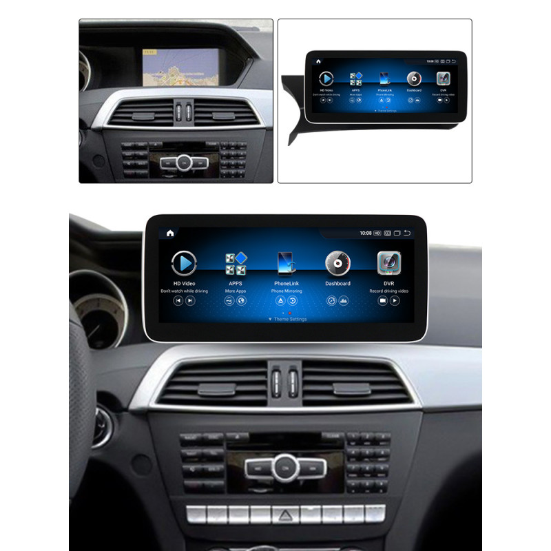 Android head unit AMS MERCEDES BENZ C-Class W204 NTG4.5 2011-2015 4+64Gb 10.25"