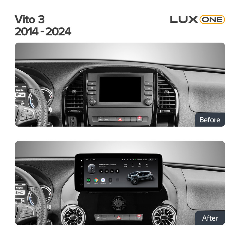 Estéreo de fábrica Teyes LUX ONE 6+128 GB con visión panorámica 360° para Mercedes-Benz Vito Viano 2014-2021, pantalla táctil de 12.3