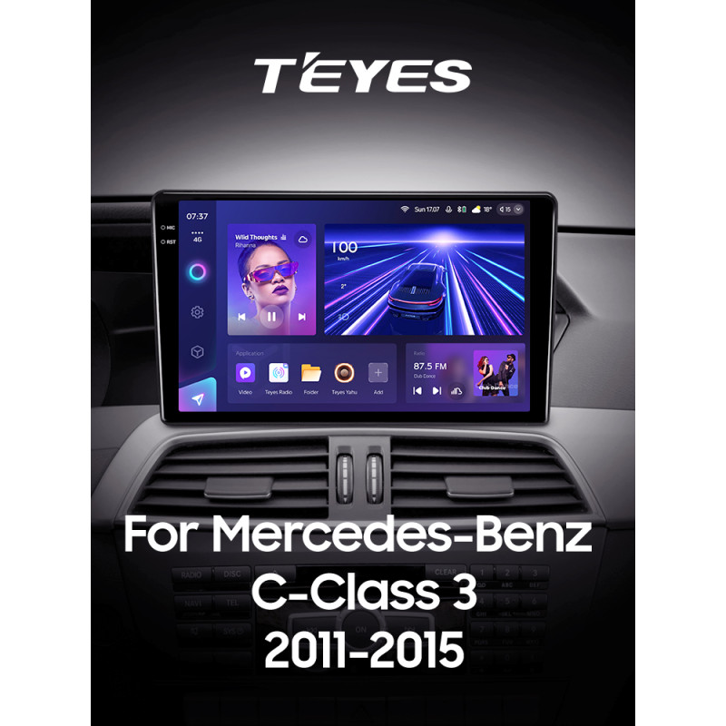 Štátní magnetofon Teyes CC3 6+128 GB s kruhovým pohledem 360° pro Mercedes-Benz třídy C (W204, C204, S204) 2011–2015, 9