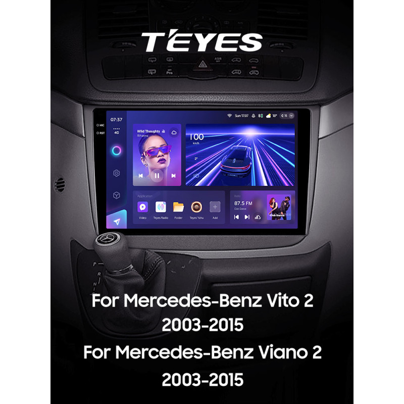 Festplatten-Magnetophon Teyes CC3 4+64 GB für Mercedes-Benz Vito 2, Viano 2 W639 (2003–2015) mit 10