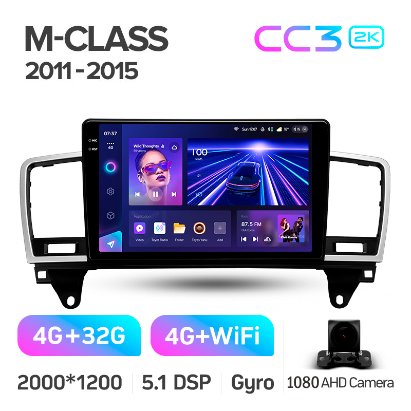 Android head unit Teyes CC3 4+32 Gb Mercedes-Benz M-Class M Class W166 ML 2011-2015 9" 2k (L3)
